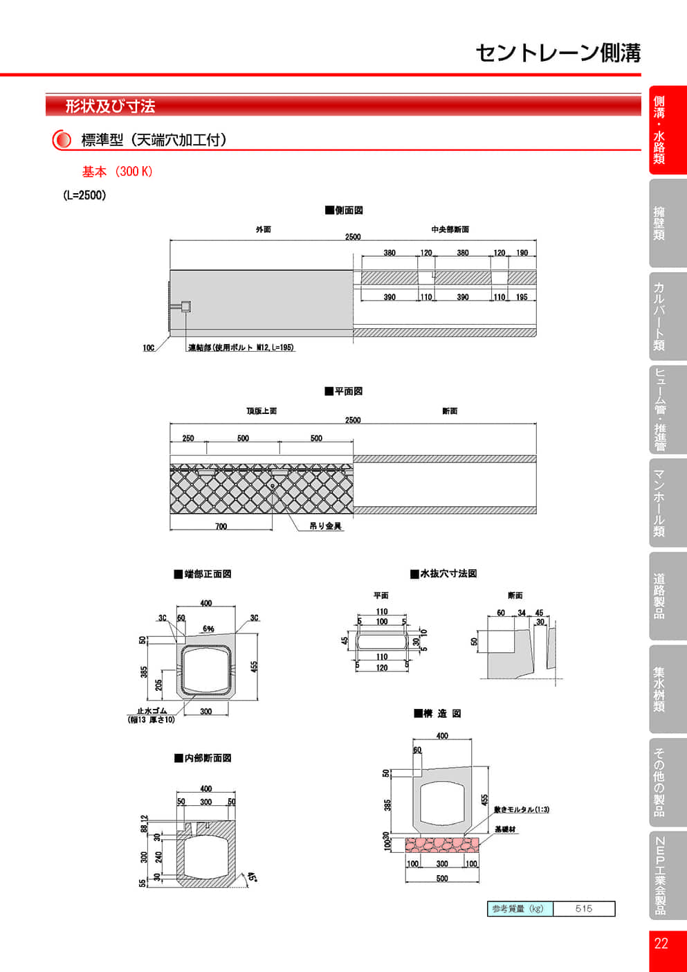 セントレーン側溝片面勾配型2
